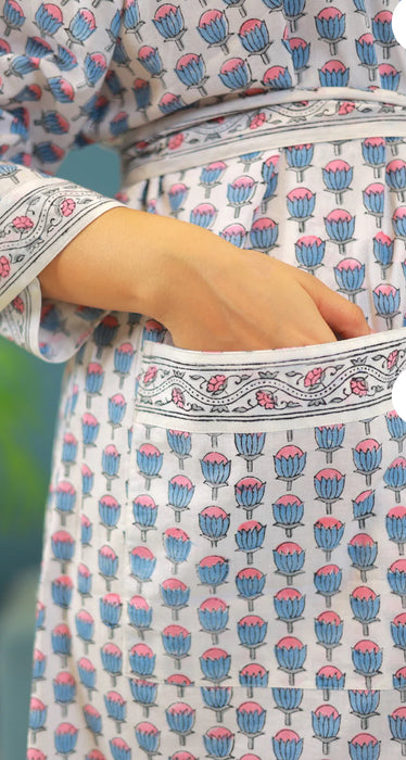 Block Print Cotton Kimono Robe