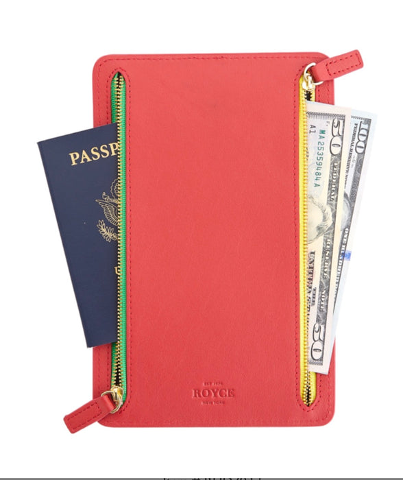 Four Zip Leather Travel Organizer