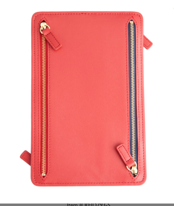Four Zip Leather Travel Organizer
