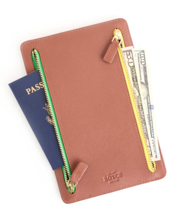 Four Zip Leather Travel Organizer