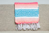 Cotton throw blankets blue and pink